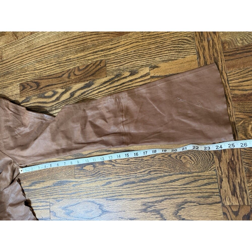 Brown Boot Cut Faux-Leather Pants - Women - Picture 8 of 12